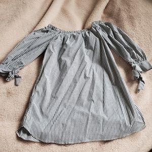 Off-Shoulder Striped Dress